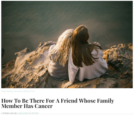 Friend Whose Family Member Has Cancer